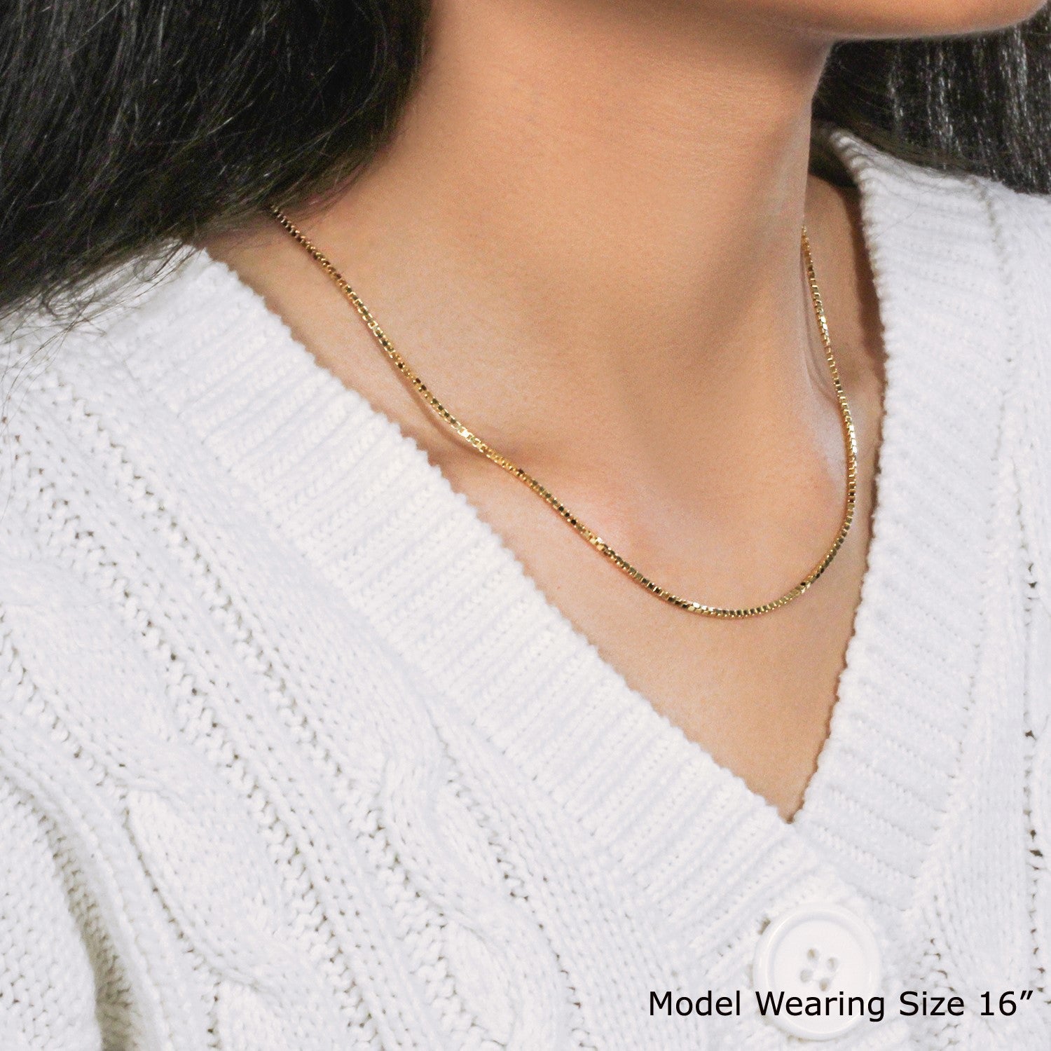 10k Yellow Gold Classic Box Chain (1.40 mm) Bids.com