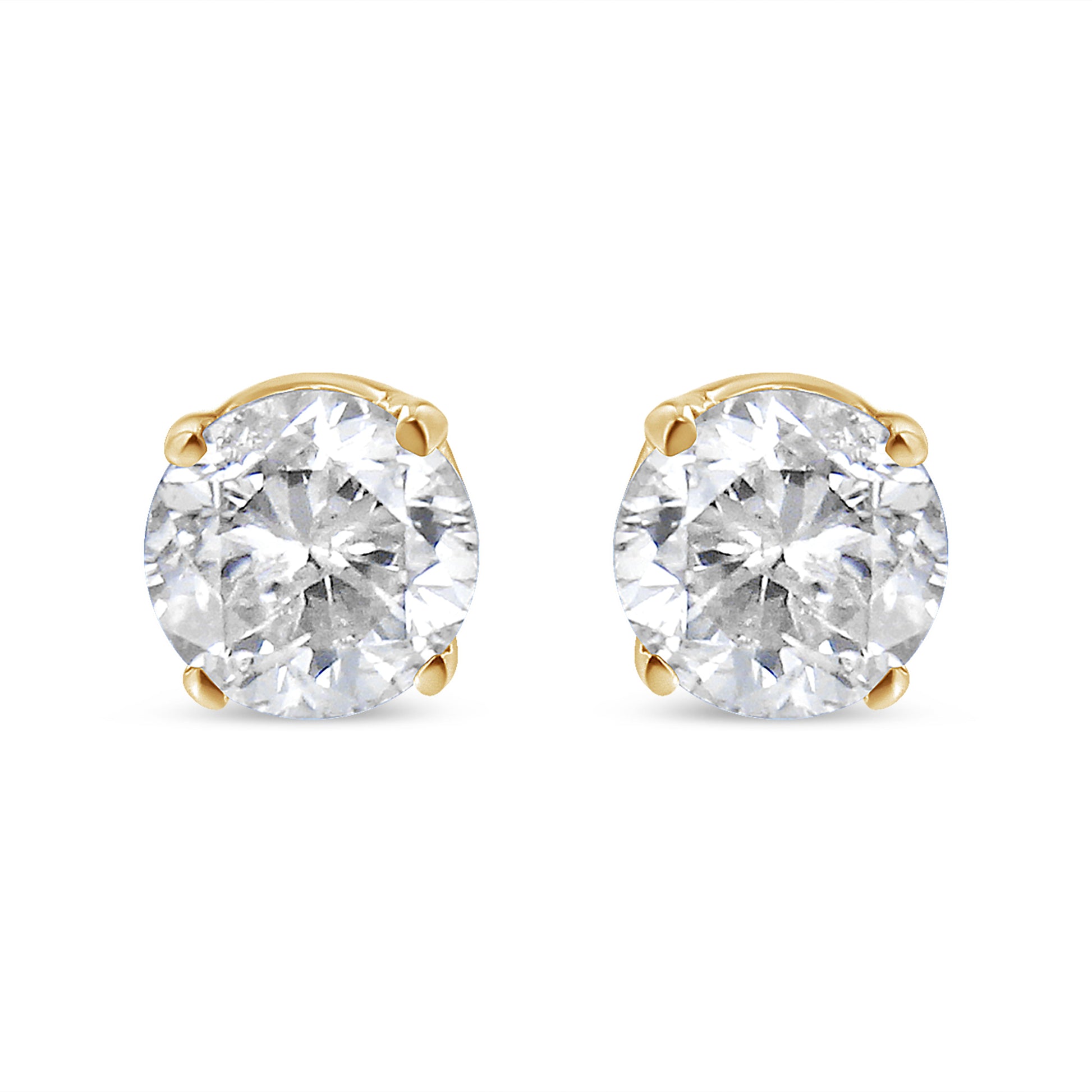 14K Yellow Gold 1/2 Cttw Round-Cut Diamond Solitaire Stud Earrings (O-P Color, SI2-I1 Clarity) Bids.com