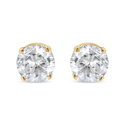 14K Yellow Gold 1/2 Cttw Round-Cut Diamond Solitaire Stud Earrings (O-P Color, SI2-I1 Clarity) Bids.com