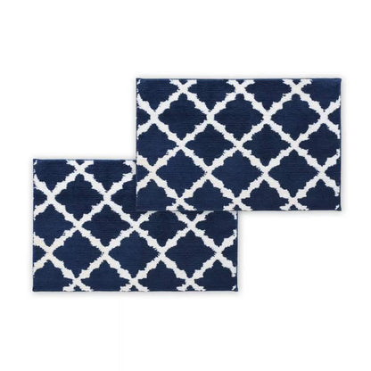 Bibb Home 1-2 Pack Trellis Micro Shag Bath Rugs 17" X 24" DailySale
