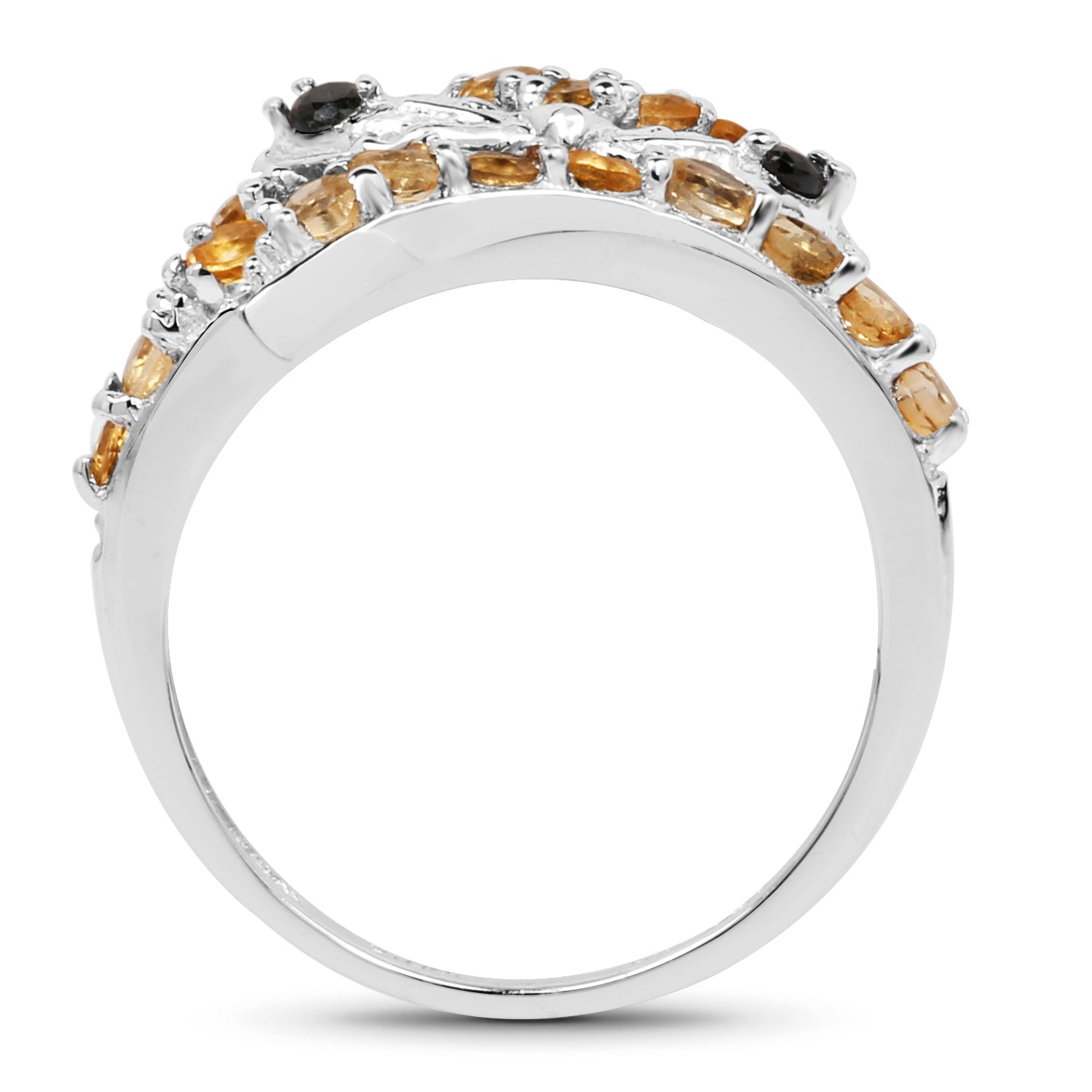 1.00 Carat Genuine Citrine & Black Spinel .925 Sterling Silver Ring Bids.com