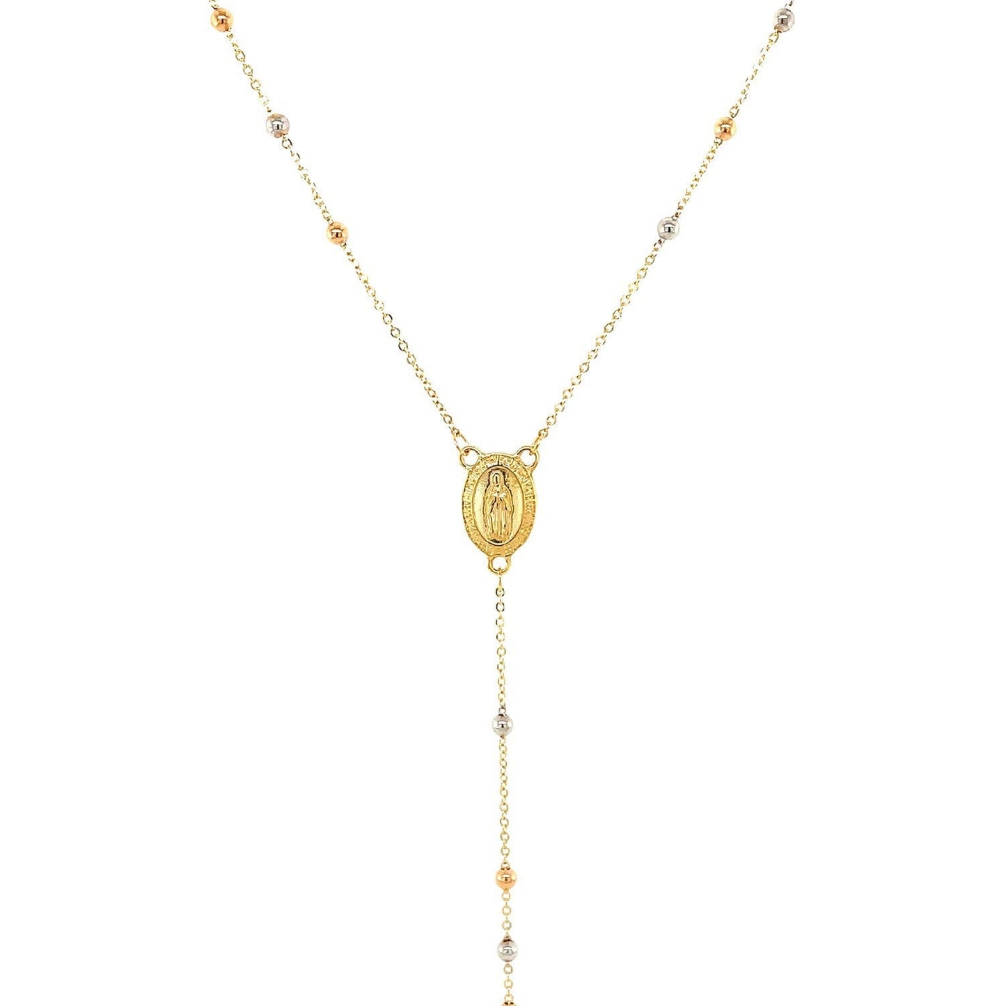 14k Tri Color Gold Lariat Rosary Necklace Bids.com