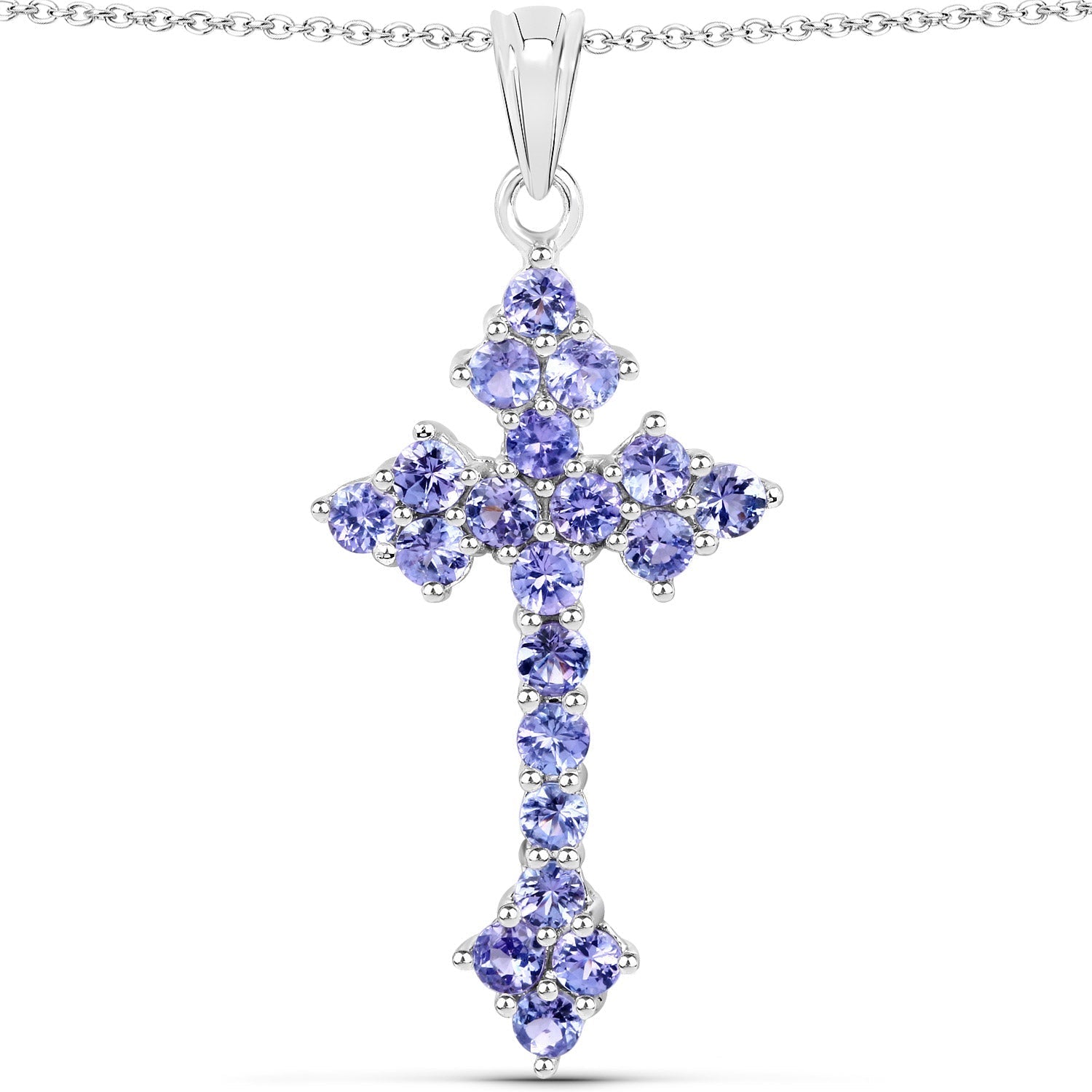 2.00 Carat Genuine Tanzanite .925 Sterling Silver Pendant Bids.com