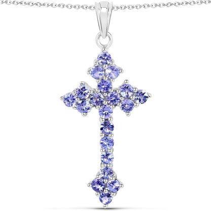 2.00 Carat Genuine Tanzanite .925 Sterling Silver Pendant Bids.com