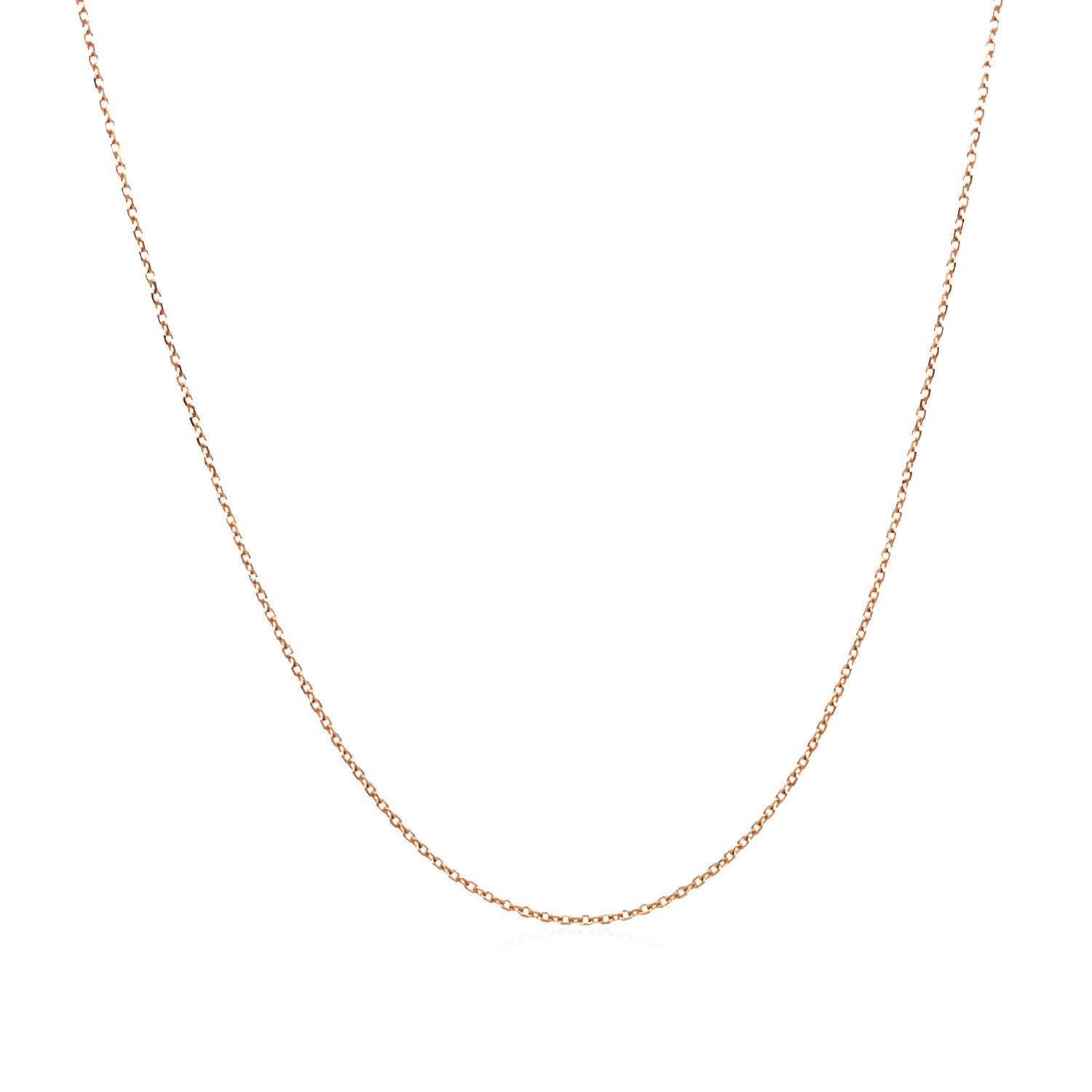 14k Rose Gold Diamond Cut Cable Link Chain 0.7mm Bids.com