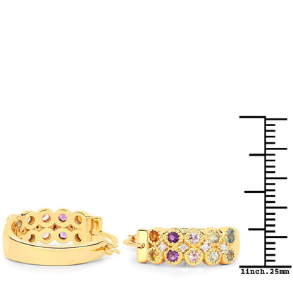 0.76 Carat Genuine Multi Stones .925 Sterling Silver Earrings Bids.com