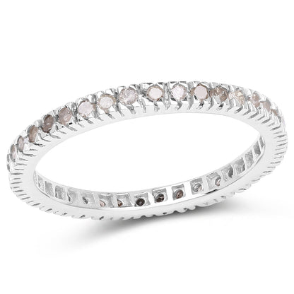 0.57 Carat Genuine Champagne Diamond .925 Sterling Silver Ring Bids.com
