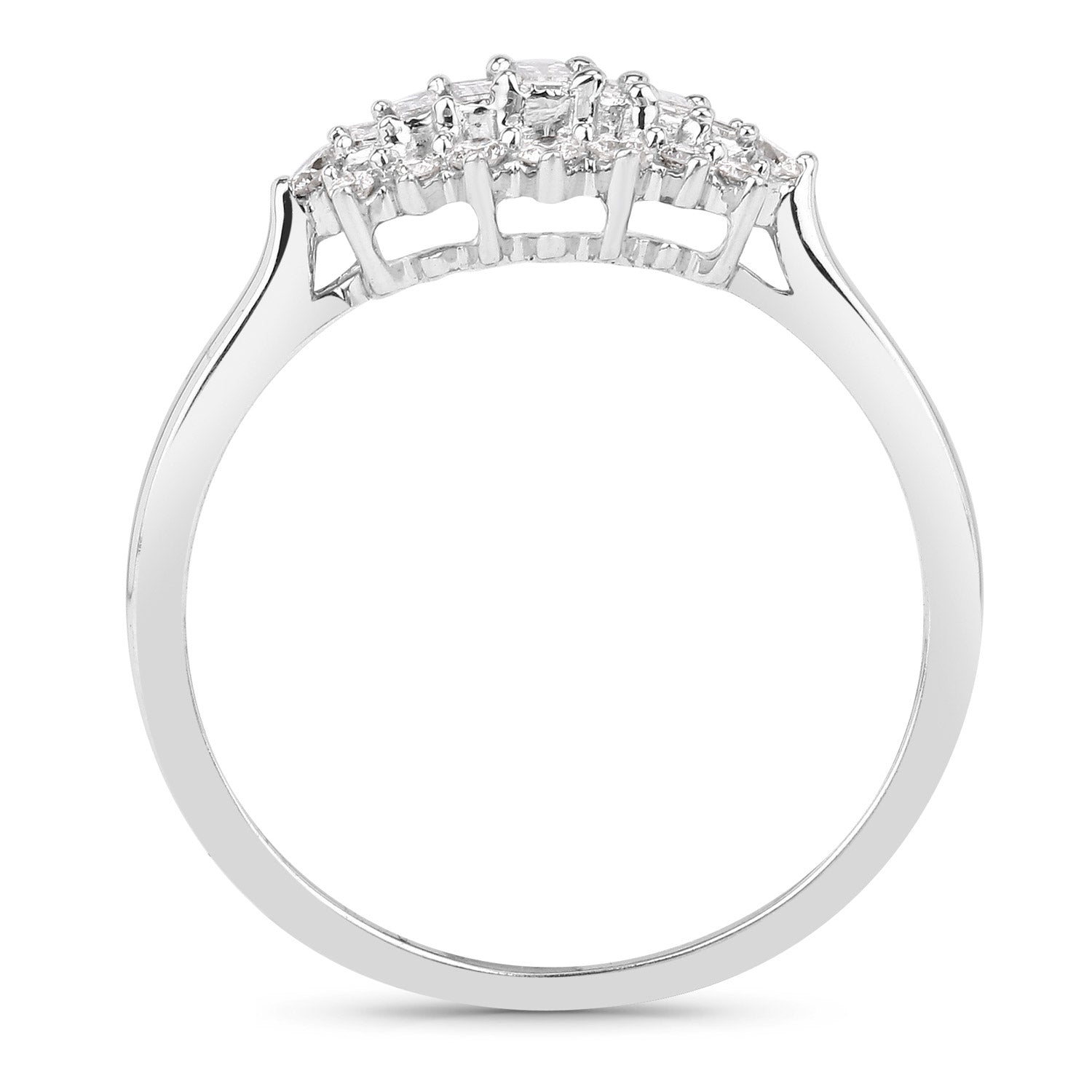 0.37 Carat Genuine White Diamond 14K White Gold Ring (E-F Color, VS-SI Clarity) Bids.com