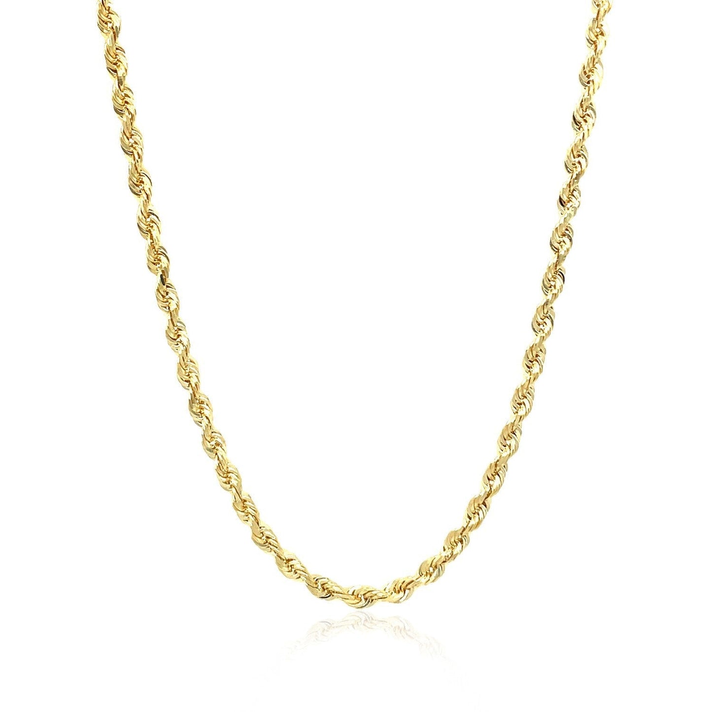 2.75mm 10k Yellow Gold Solid Diamond Cut Rope Chain Bids.com