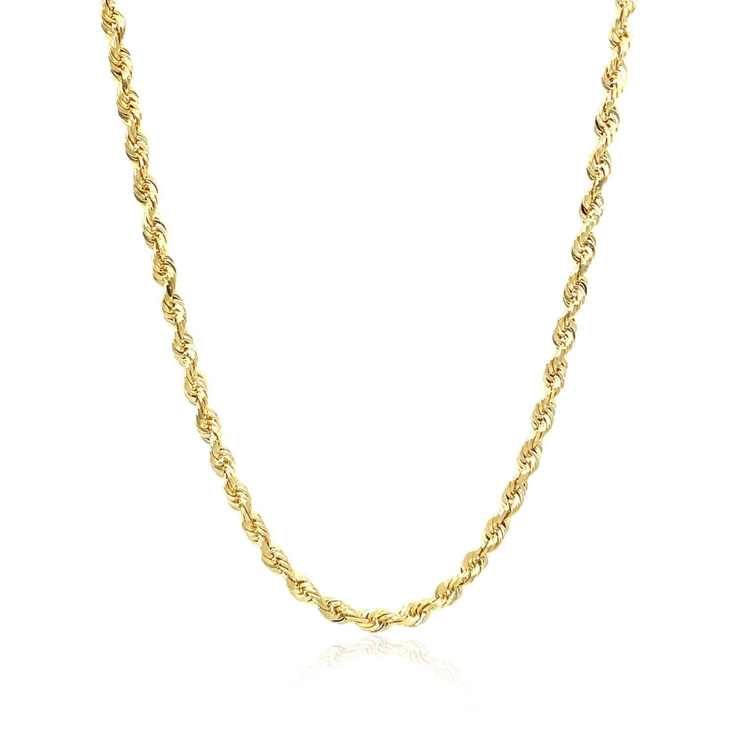 2.75mm 10k Yellow Gold Solid Diamond Cut Rope Chain Bids.com