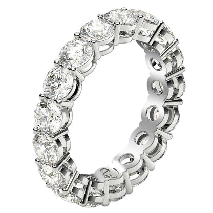 Round Cut Lab Grown Diamond Eternity Ring in 14k White Gold (3 cttw FG/VS2) Bids.com
