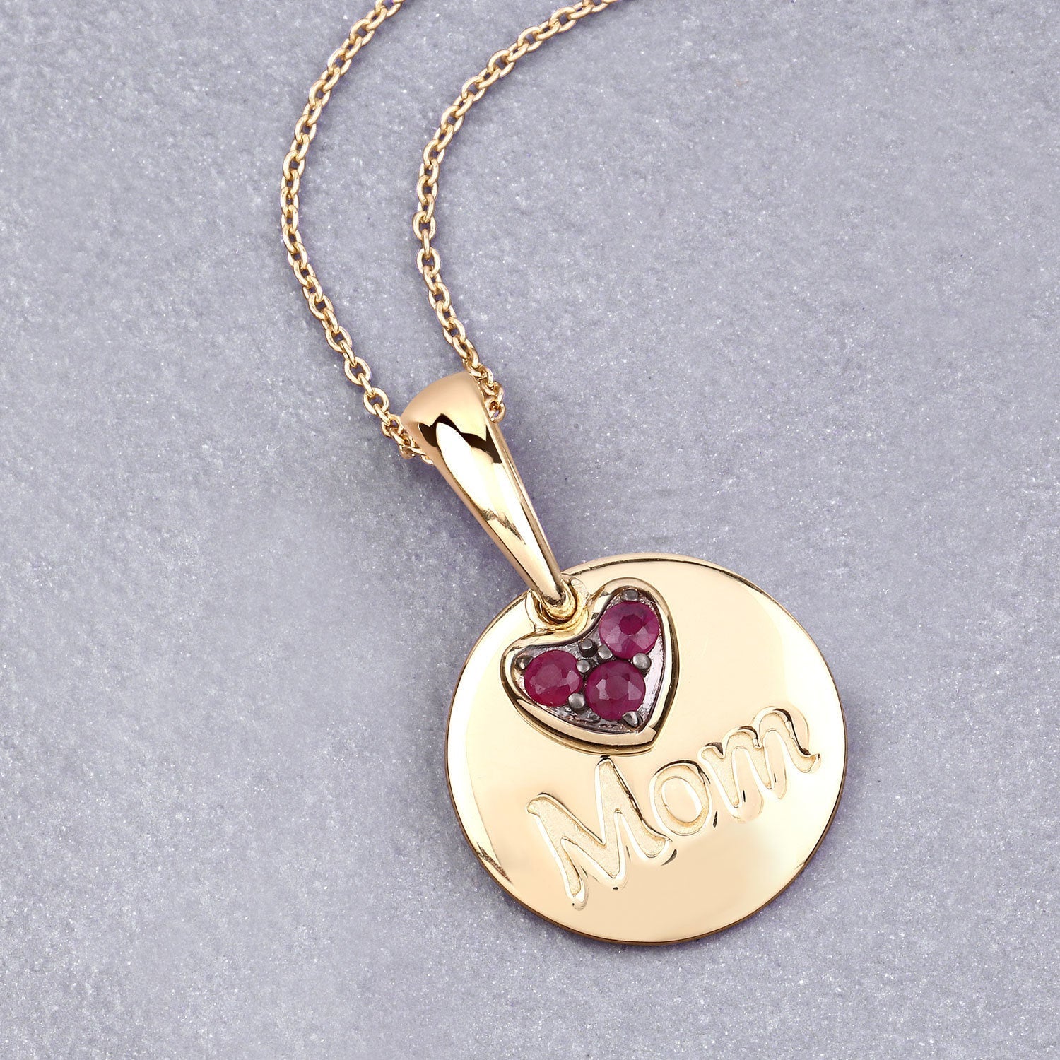 0.20 Carat Genuine Ruby .925 Sterling Silver Pendant Bids.com