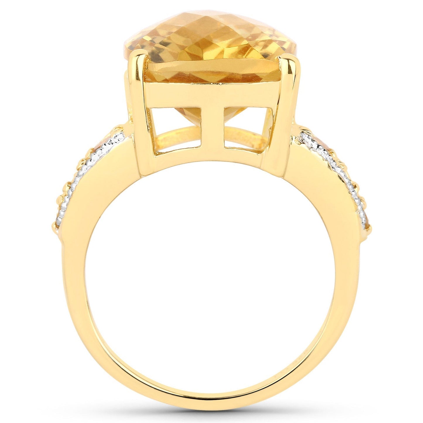 8.44 Carat Genuine Citrine and White Topaz .925 Sterling Silver Ring Bids.com