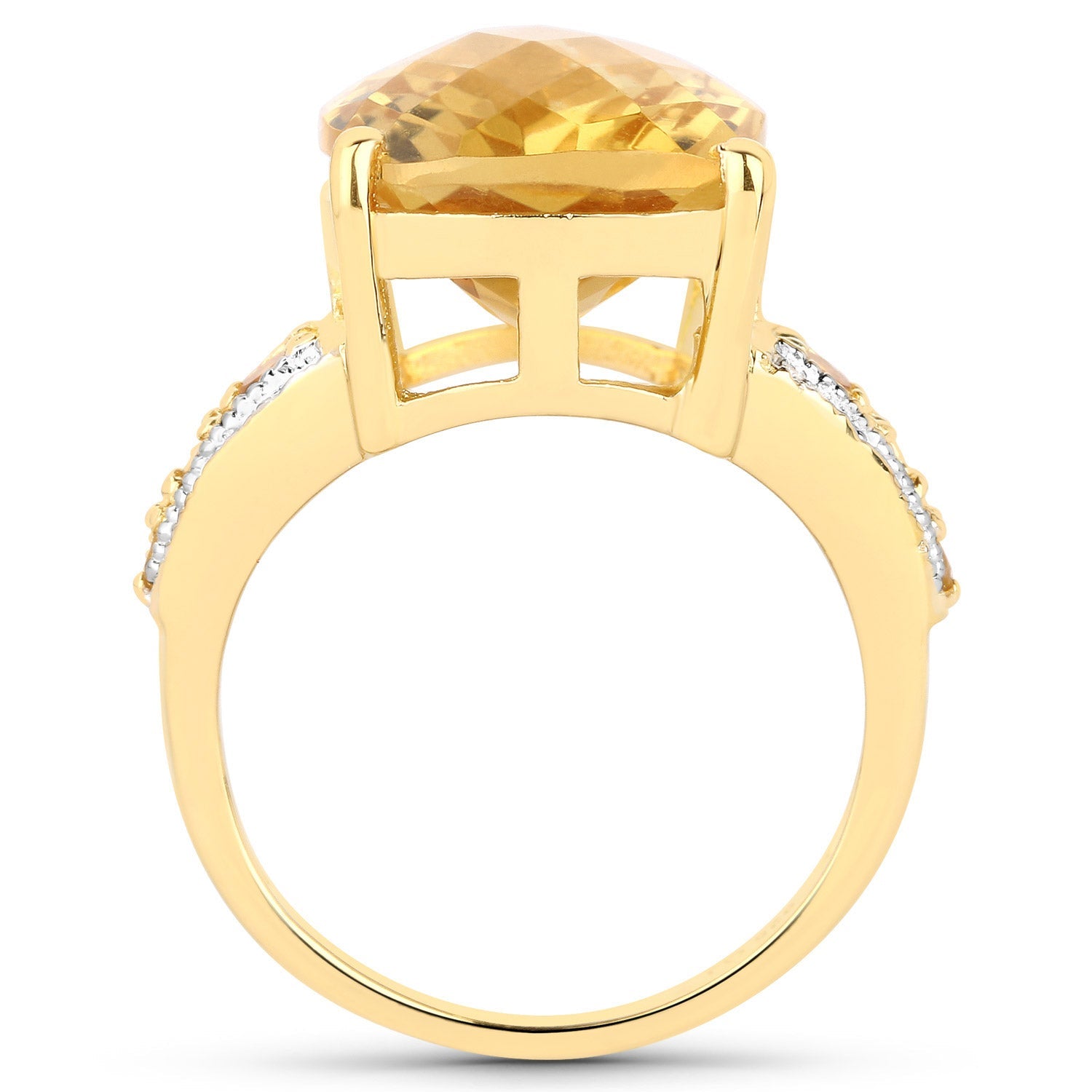 8.44 Carat Genuine Citrine and White Topaz .925 Sterling Silver Ring Bids.com