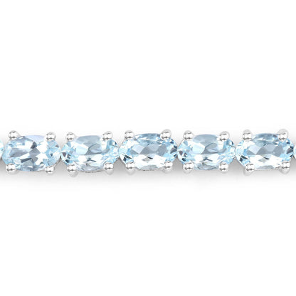 2.20 Carat Genuine Aquamarine .925 Sterling Silver Bracelet Bids.com