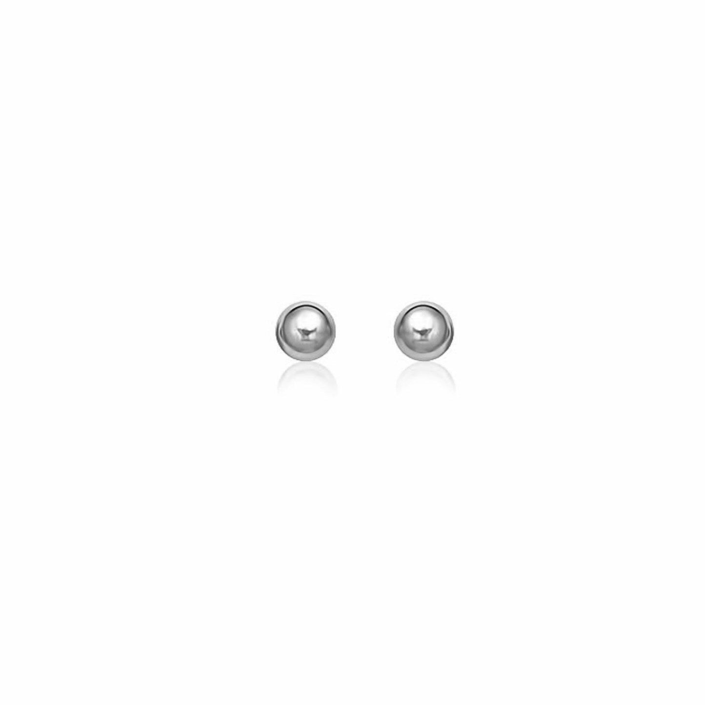 14k White Gold Classic Round Stud Earrings (5.0 mm) Bids.com