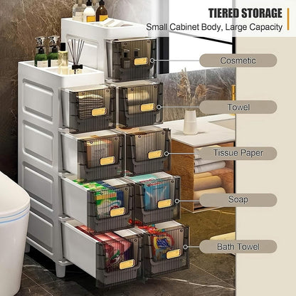 Slimline Multi-Drawer Storage Cabinet – 3, 4, or 6 Layer DailySale