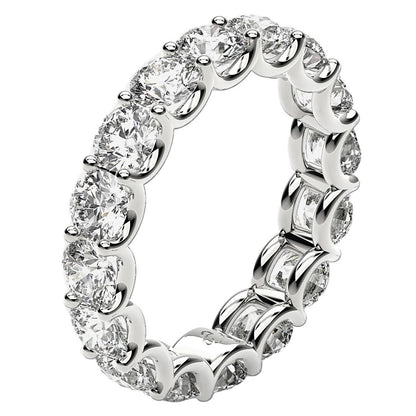 Round Cut Lab Grown Diamond Eternity Ring in 14k White Gold (4 cttw FG/VS2) Bids.com
