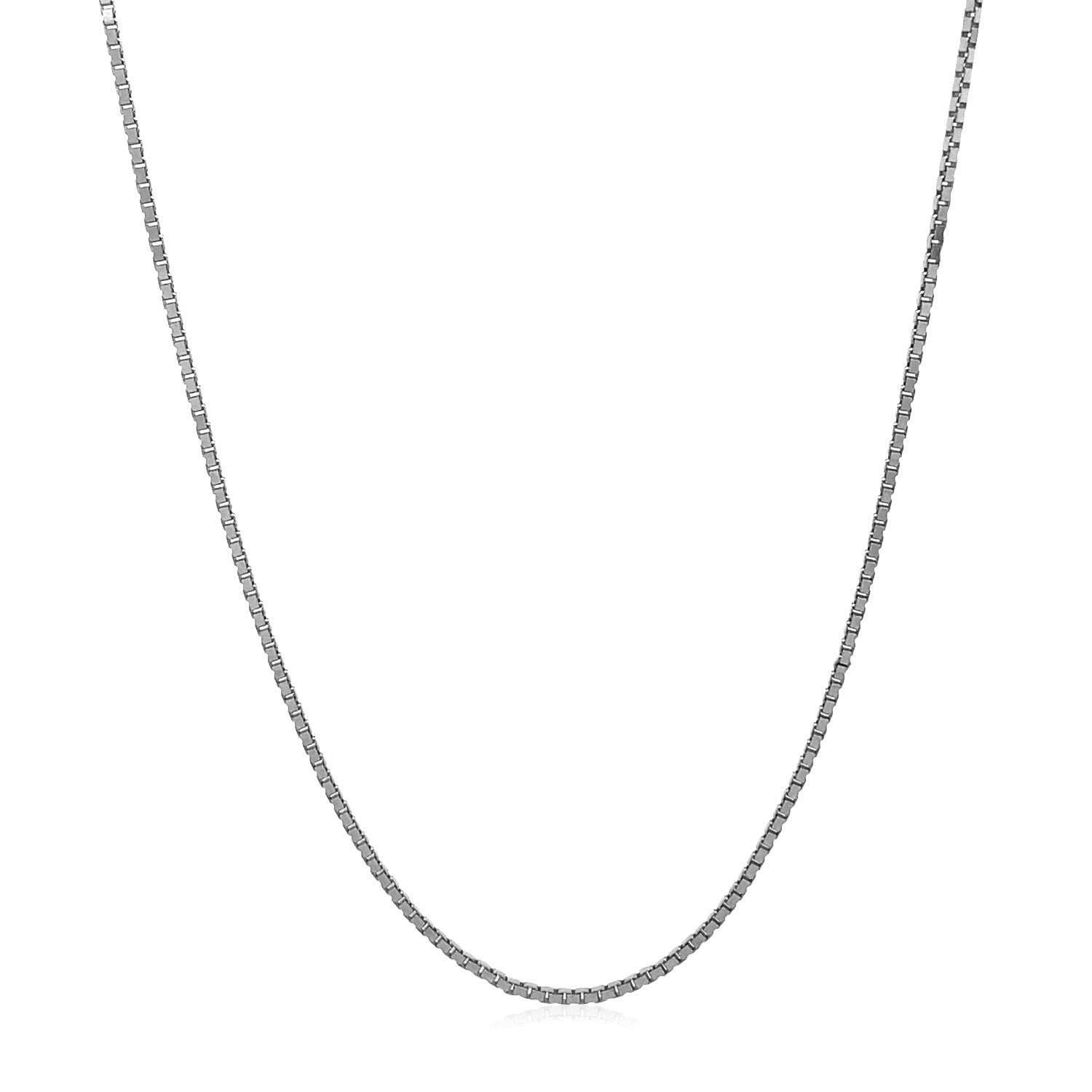 14k White Gold Adjustable Box Chain (1.10 mm) Bids.com