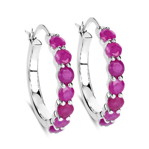 2.80 Carat Genuine Ruby .925 Sterling Silver Earrings Bids.com