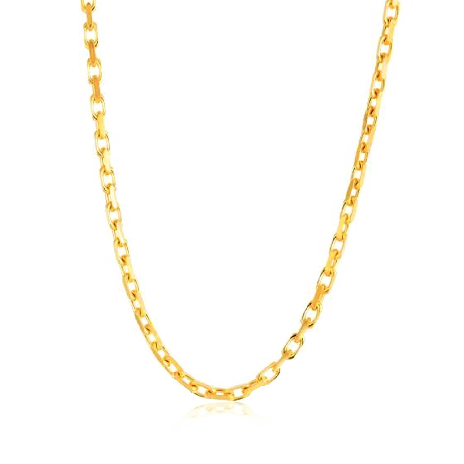 14k Yellow Gold French Cable Link Chain (2.50 mm) Bids.com