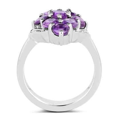 2.16 Carat Genuine Amethyst .925 Sterling Silver Ring Bids.com