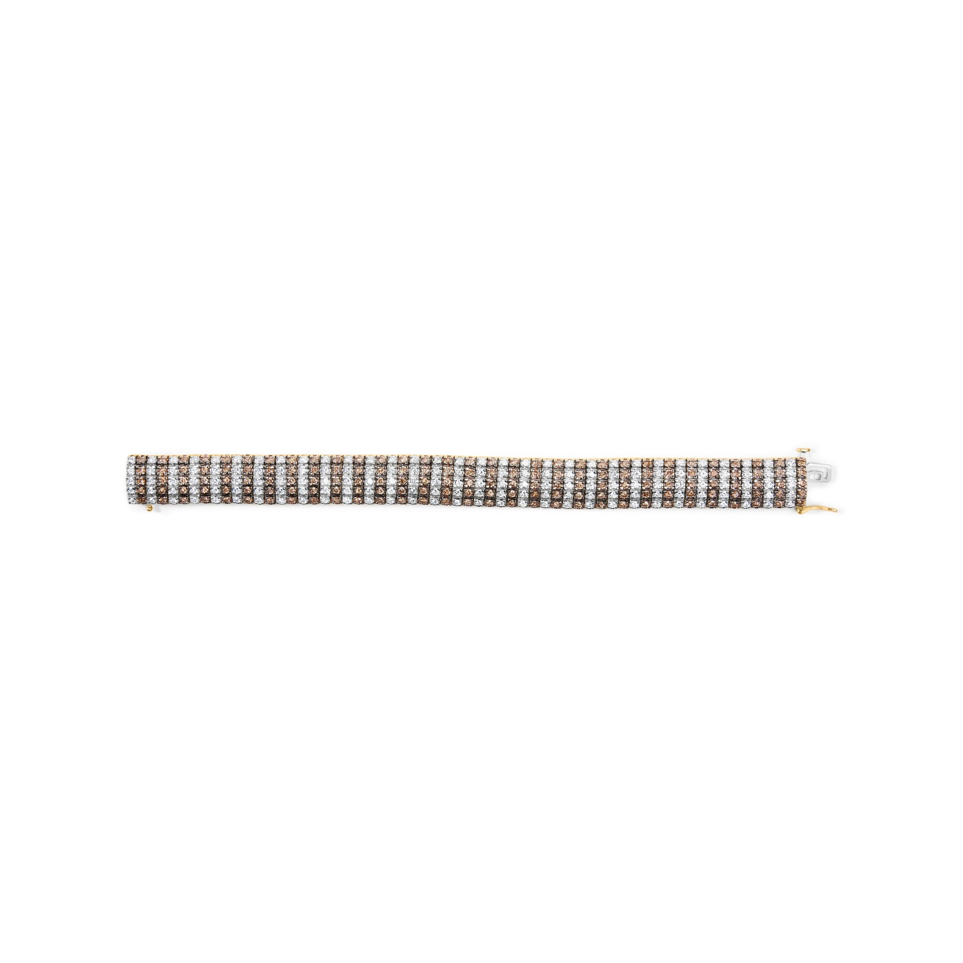 10K Yellow Gold 10-1/3 Cttw Alternating Coco Color and White Diamond 5 Row Tennis Bracelet (Brown/H-I Color, SI1-SI2 Clarity) - Size 7.25 Bids.com