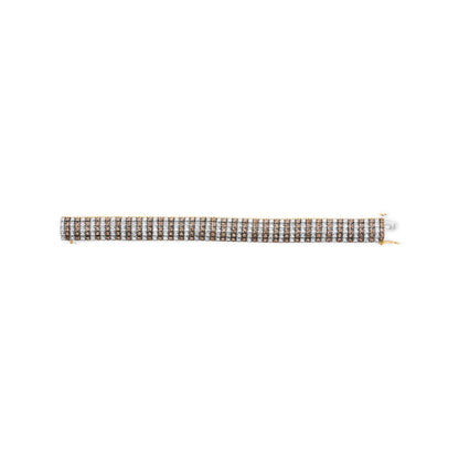 10K Yellow Gold 10-1/3 Cttw Alternating Coco Color and White Diamond 5 Row Tennis Bracelet (Brown/H-I Color, SI1-SI2 Clarity) - Size 7.25 Bids.com