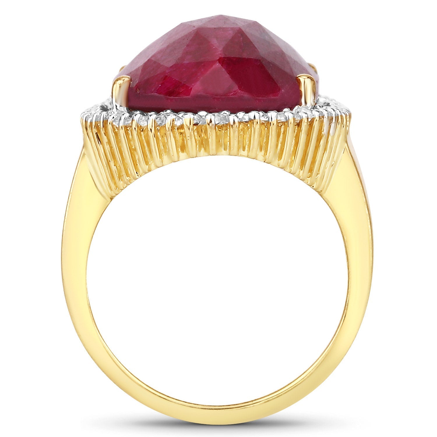 19.11 Carat Dyed Ruby and White Topaz .925 Sterling Silver Ring Bids.com