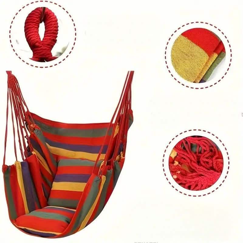 Hammock Chair Canvas – Portable Colorful Stripe Indoor Swing DailySale