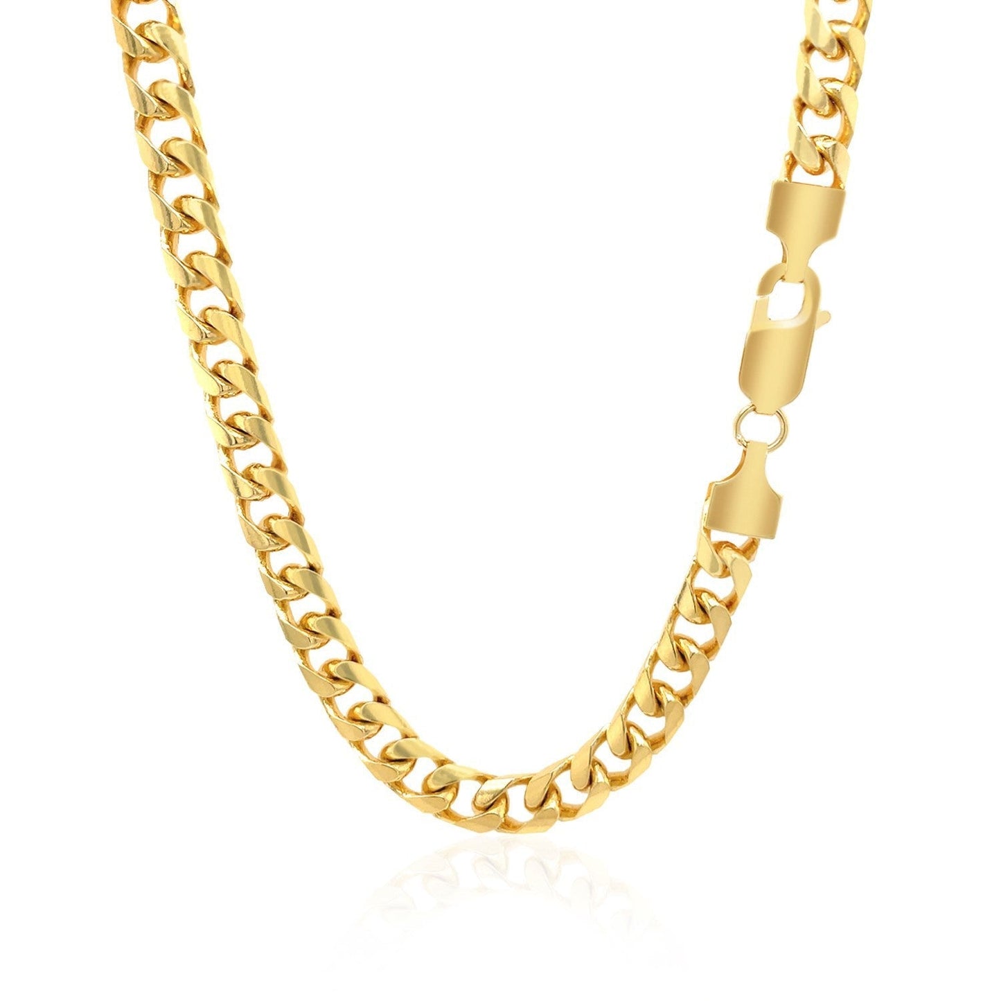 5.8mm 14k Yellow Gold Solid Miami Cuban Chain Bids.com
