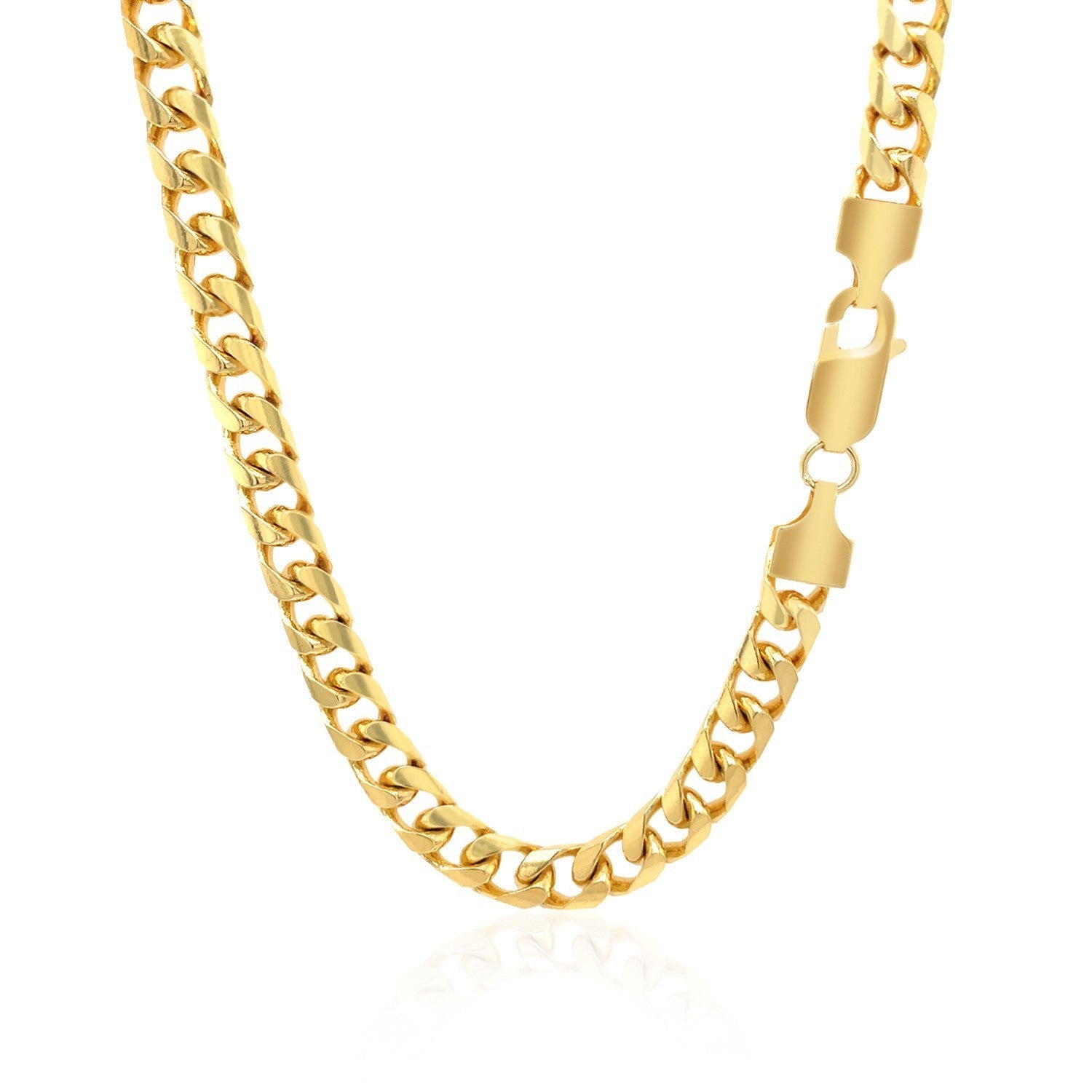 5.8mm 14k Yellow Gold Solid Miami Cuban Chain Bids.com