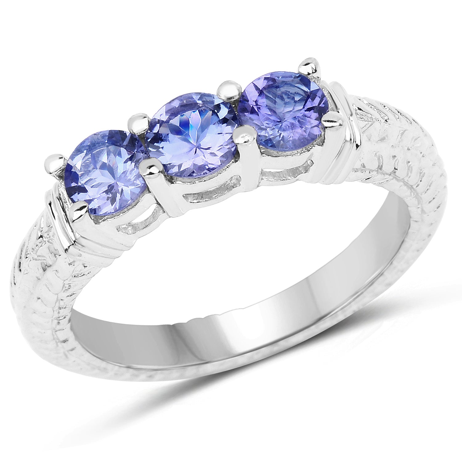 1.11 Carat Genuine Tanzanite .925 Sterling Silver Ring Bids.com