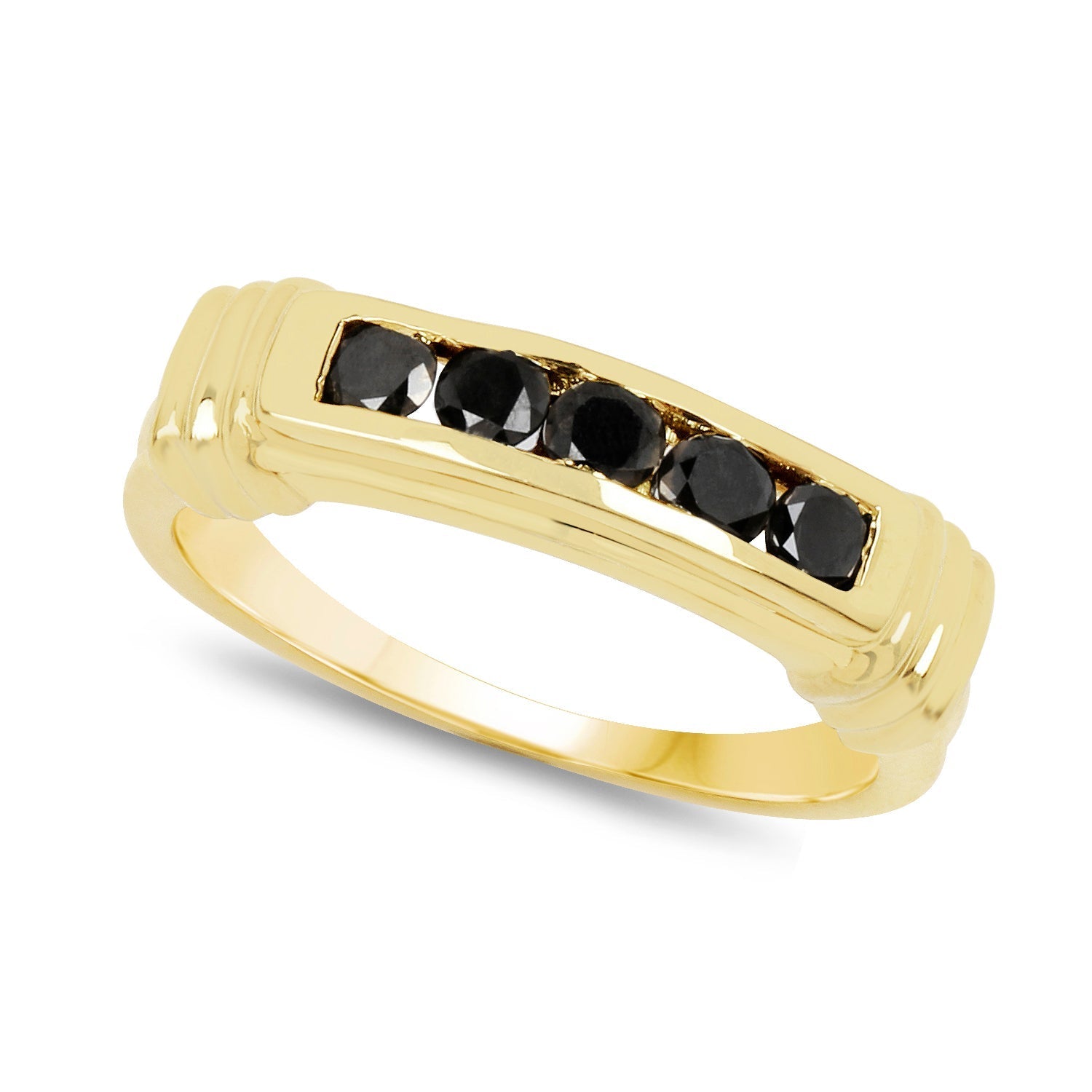 0.50 Carat Genuine Black Diamond .925 Sterling Silver Ring Bids.com