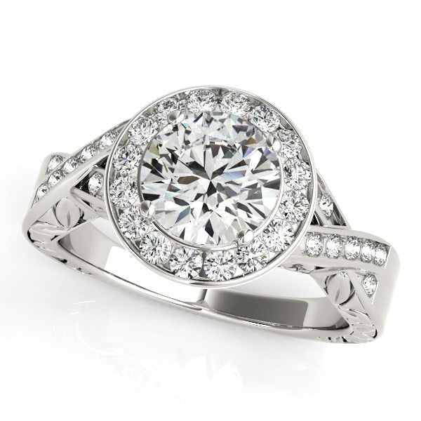 Halo Set Diamond Engagement Ring in 14k White Gold (1 5/8 cttw) Bids.com