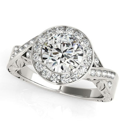 Halo Set Diamond Engagement Ring in 14k White Gold (1 5/8 cttw) Bids.com