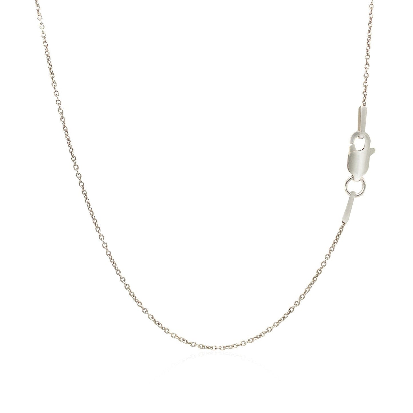 14k White Gold Round Cable Link Chain 1.1mm Bids.com