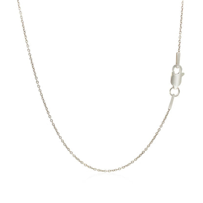 14k White Gold Round Cable Link Chain 1.1mm Bids.com