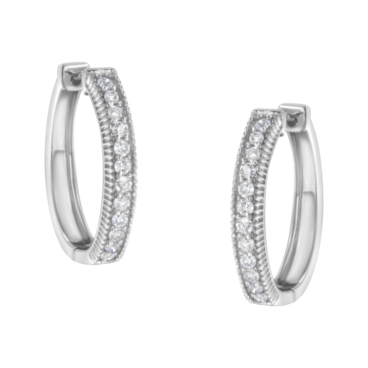 10KT White Gold Diamond Hoop Earring (1.00 cttw, H-I Color, I1-I2 Clarity) Bids.com