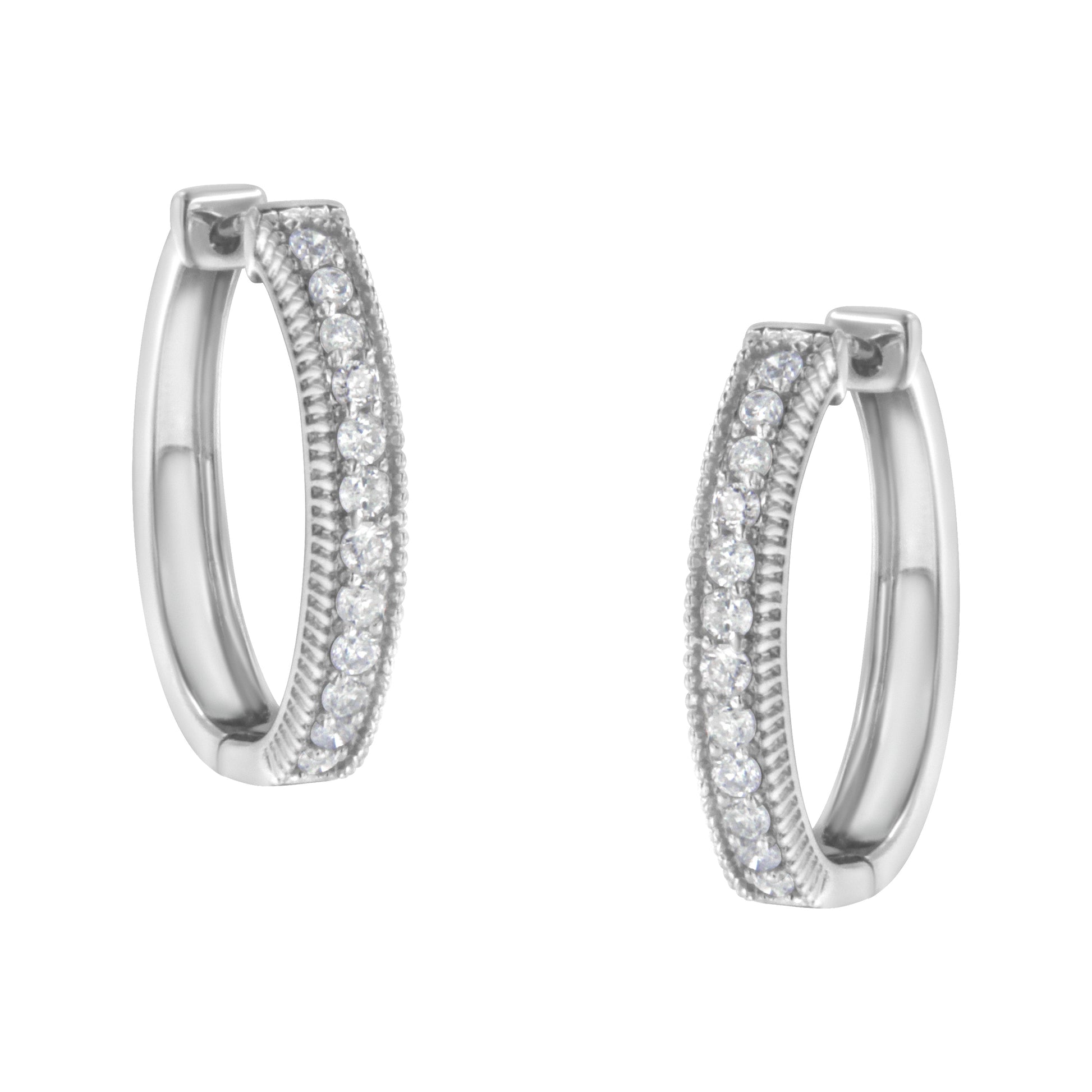 10KT White Gold Diamond Hoop Earring (1.00 cttw, H-I Color, I1-I2 Clarity) Bids.com
