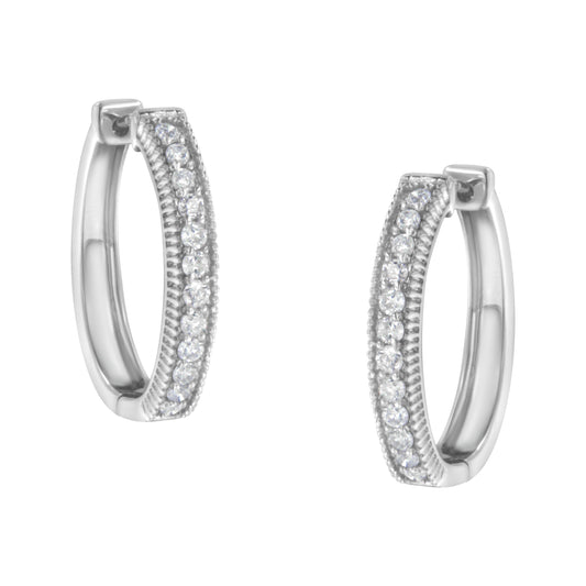 10KT White Gold Diamond Hoop Earring (1.00 cttw, H-I Color, I1-I2 Clarity) Bids.com