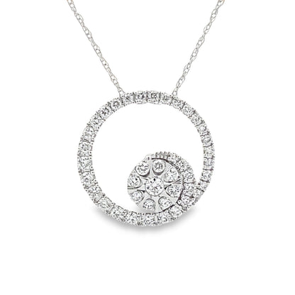 .50ct Diamond Circle of Love Pendant 14KT White Gold Bids.com