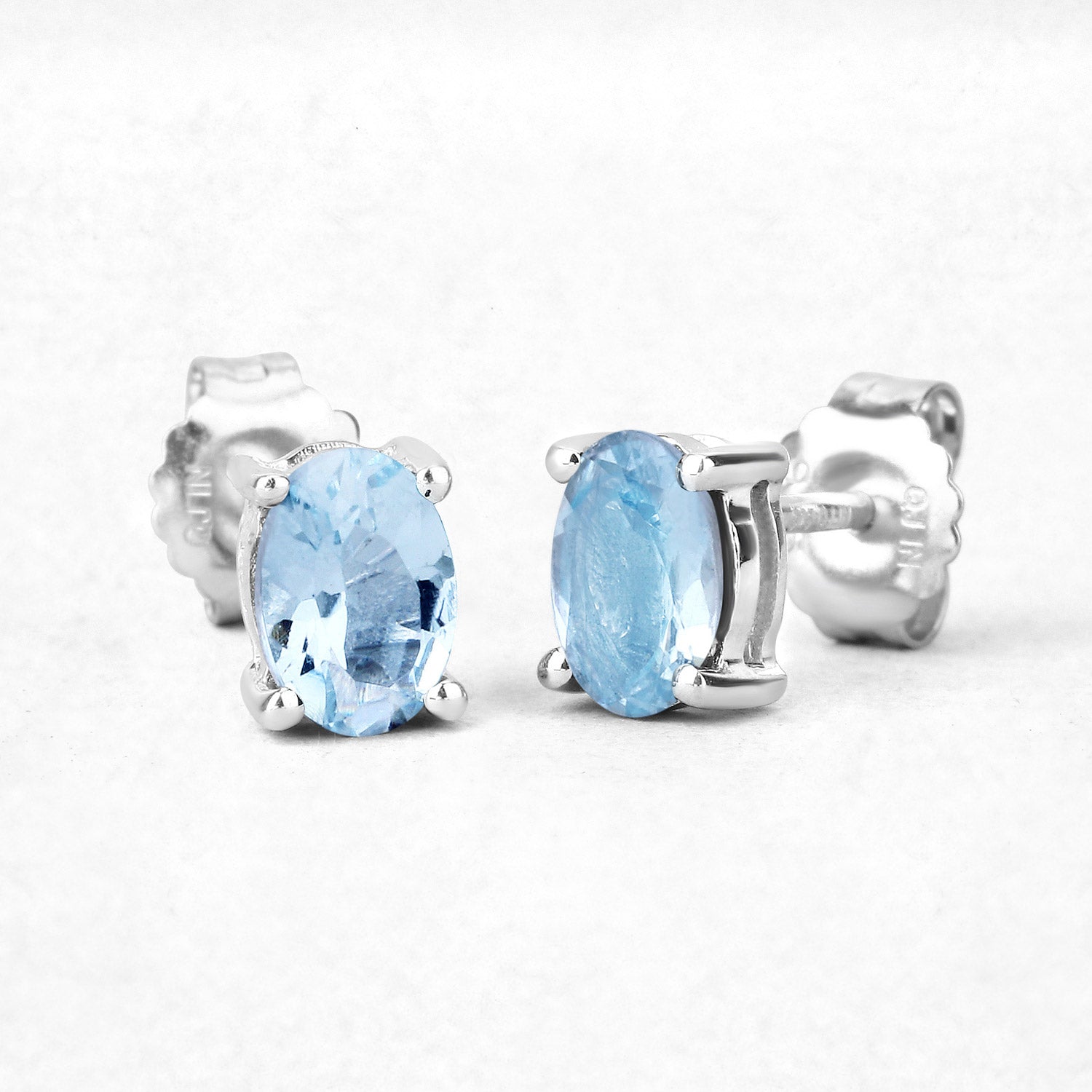 0.72 Carat Genuine Aquamarine .925 Sterling Silver Earrings Bids.com
