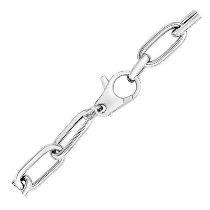Sterling Silver Wide Paperclip Chain Bracelet Bids.com