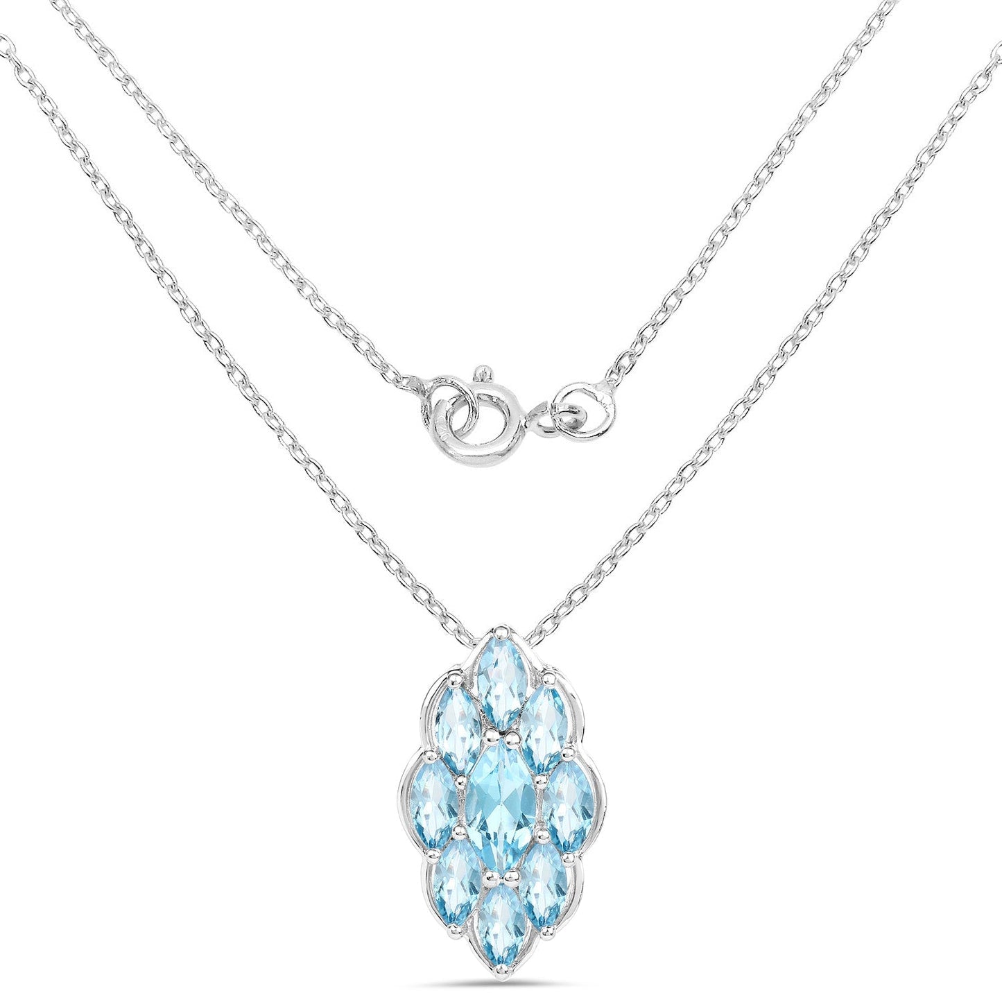 4.77 Carat Genuine Swiss Blue Topaz .925 Sterling Silver Pendant Bids.com