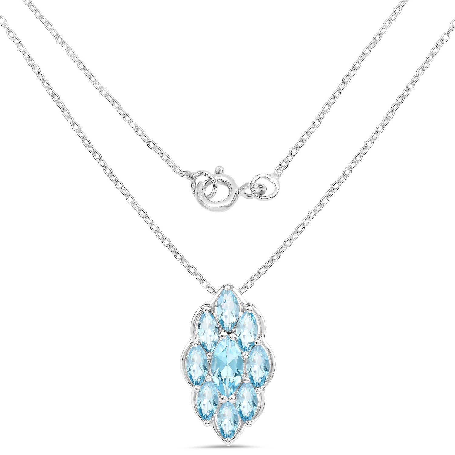 4.77 Carat Genuine Swiss Blue Topaz .925 Sterling Silver Pendant Bids.com
