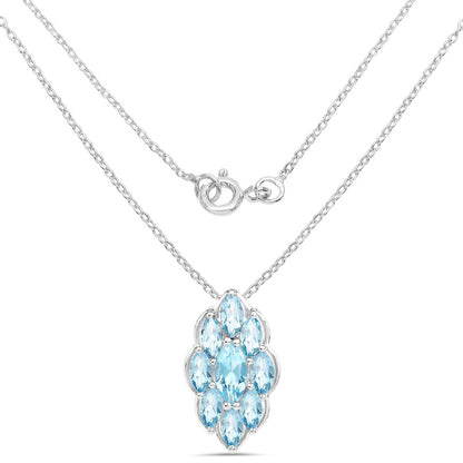 4.77 Carat Genuine Swiss Blue Topaz .925 Sterling Silver Pendant Bids.com