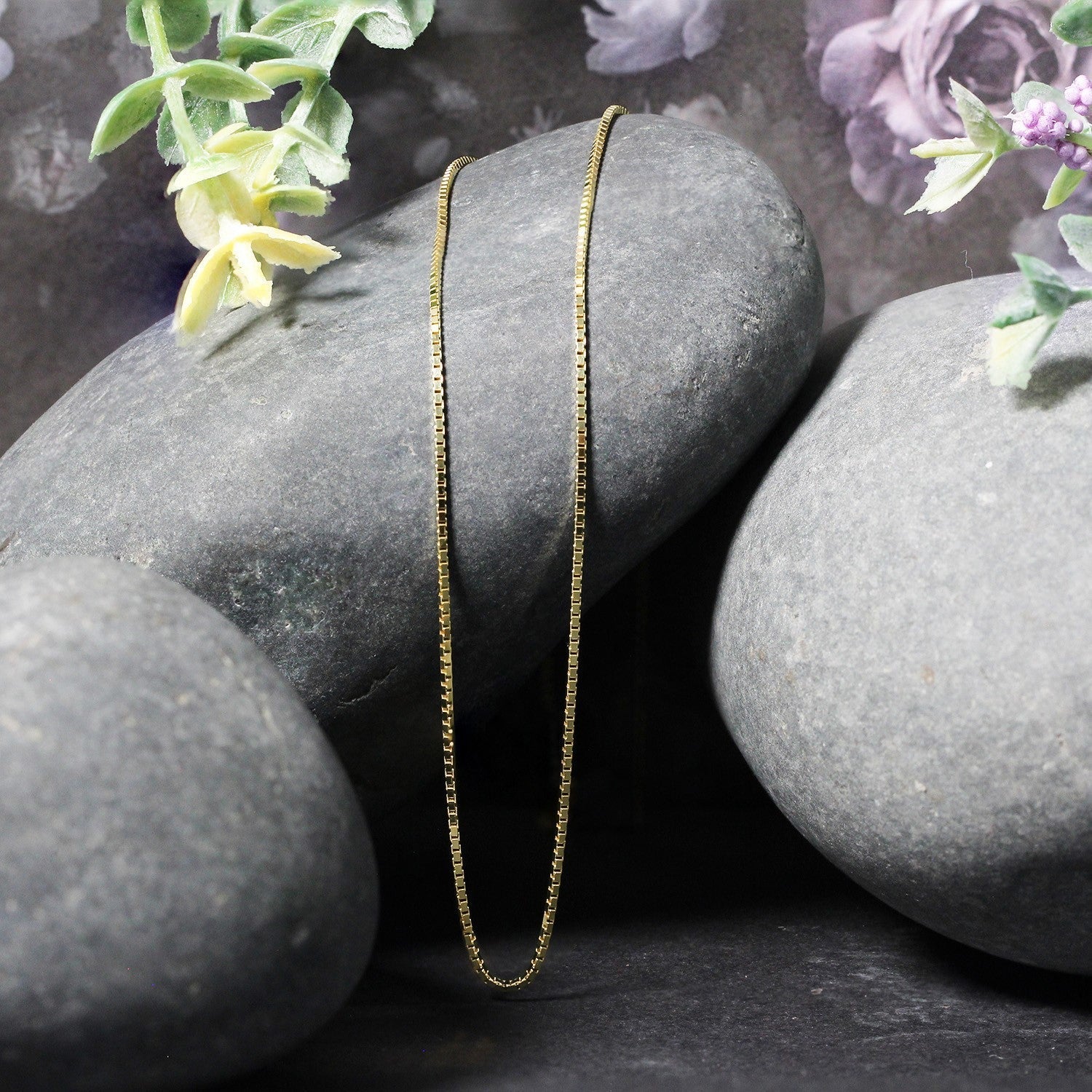 14k Yellow Gold Classic Box Chain 1.0mm Bids.com