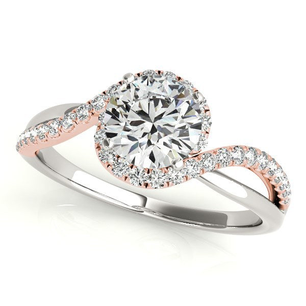 14k White And Rose Gold Bypass Band Diamond Engagement Ring (1 1/8 cttw) Bids.com