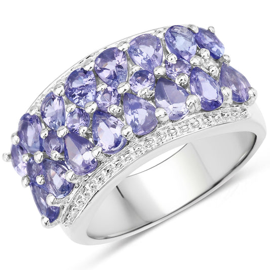 2.59 Carat Genuine Tanzanite .925 Sterling Silver Ring Bids.com